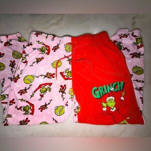Dr. Seuss Grinch Kids Pajama Bottoms - Pink and Red